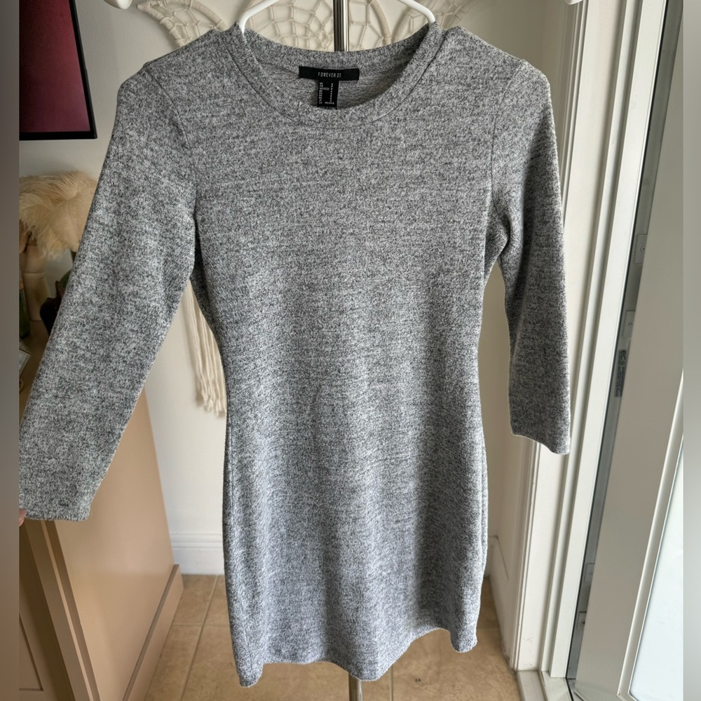 Grey long sleeved mini dress